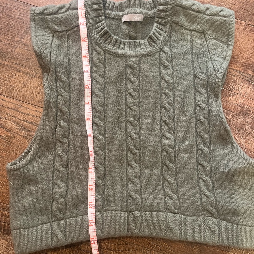 J. Crew Olive Knit Sweater Vest - Picture 3 of 6